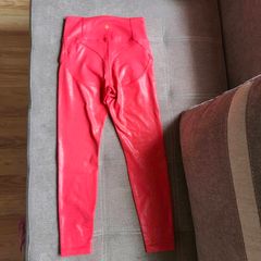 Foiled Leather Effect Look Back High-Waisted Leggings Quick Dry, size 10