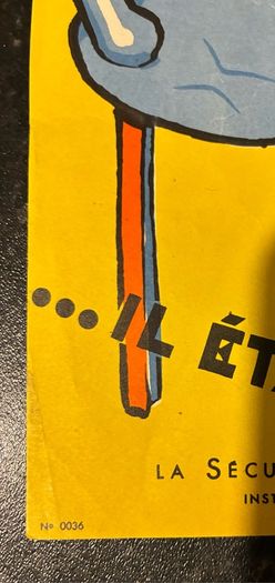 Original 1950's French Industrial Safety Poster