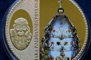Pope John Paul II Papal Crown medal | Vatican City Gold plated with 3 red Garnet gemstones