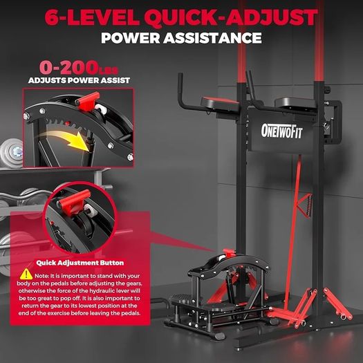 Power Tower Pull Up Bar Station&Assistance Machine,Multi-Function Adjustable Height Foldable Dip Station for Home Gym Workout, Heavy Duty Strength Training Fitness Equipment 360/400/600LBS