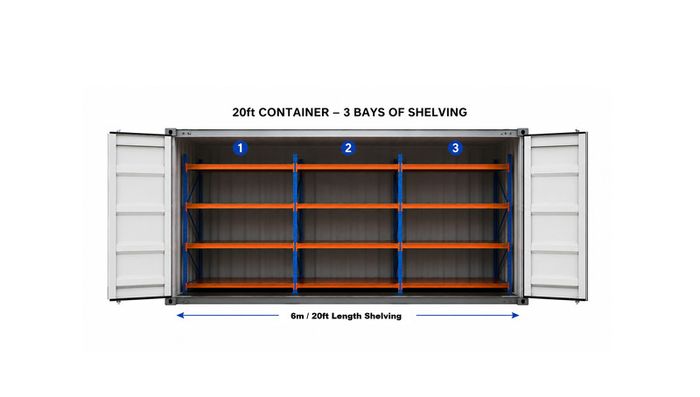 Shipping Container Shelving / Racking Heavy Duty Long Span