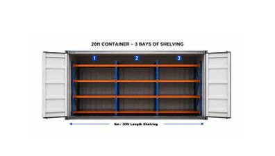 Shipping Container Shelving / Racking Heavy Duty Long Span