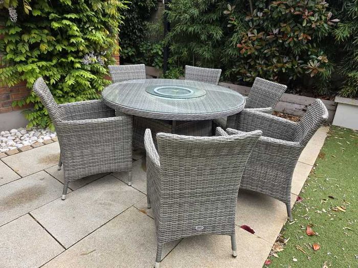 Grey Rattan Outdoor Dining Set