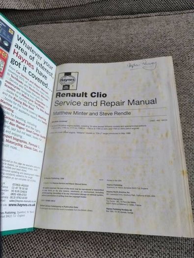 Haynes Renault Clio service and repair manual hardback FREE STANDARD POSTAGE INCLUDED
