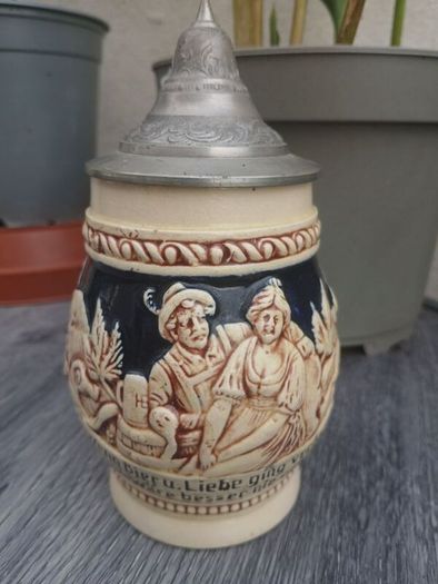 Rare Vintage Relief Beer Stein