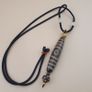 Rare 3 Eyes Tibetan Dzi Bead Vintage Agate Talisman Necklace Amulet Pendant Image 2