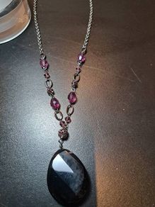 Necklace with purple stone