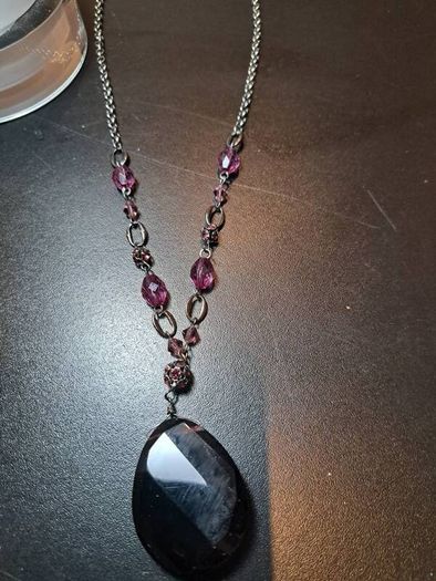 Necklace with purple stone