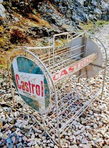 vintage Castrol Motor Oil garage display stand