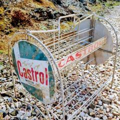 vintage Castrol Motor Oil garage display stand