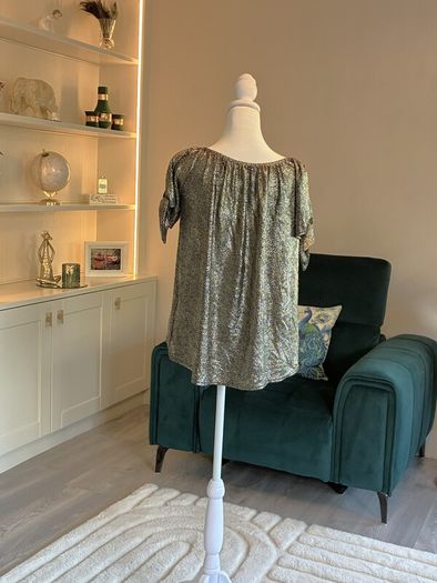 Brand-new Ladies Gold & Black Metallic Top Size: UK 10 / EU 38