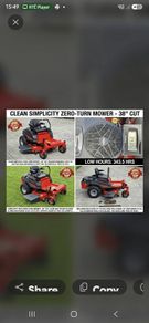 Zero Turn Rideon Lawnmower