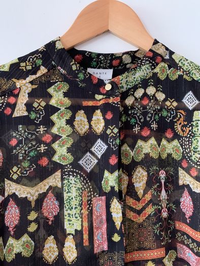 Metallic patterned blouse