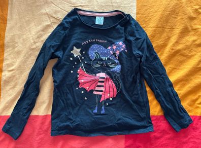 Long sleeve Halloween top with a cat, 122cm (6-7 years)