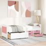 Day Bed with 5 Drawers without Mattress IRUN White&Pink 90x200 cm Image 3