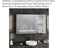 Wall mounted mirror bathroom cabinet