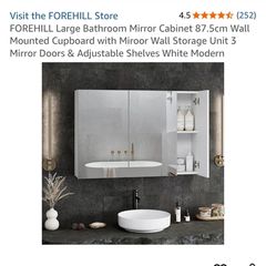 Wall mounted mirror bathroom cabinet