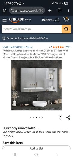 Wall mounted mirror bathroom cabinet