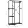 Wardrobe Black 90x40x167 cm Metal and Chipboard Image 2