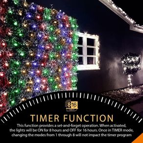 Christmas Lights 320 LED 3 x 2m Fairy Net Lights Indoor Outdoor Tree Lights String Lights Outside Lights with Timer for Xmas Garden Window Party Multicoloured Decorations | Mains Powered