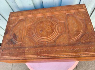 Large wood/leather box