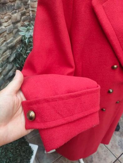 Red Double breasted overcoat uk20