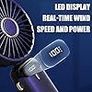 Jsdoin Hand Held Fan,Portable Handheld USB Rechargeable Fans with 5 Speeds,Battery Operated Mini Fan Foldable Desk Desktop Fans with LED Display for Home Office Bedroom Outdoor Travel (DarkBlue) Image 6