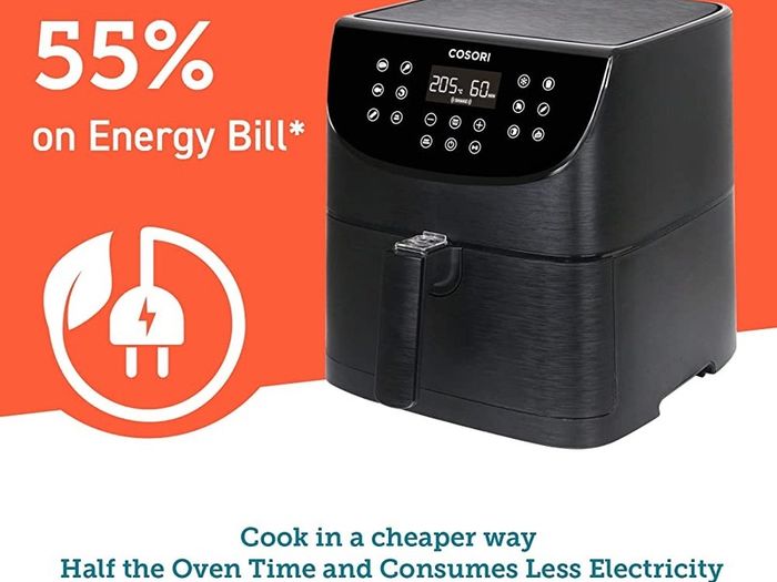 Air Fryers Oven, 5.5L XXL Oil Free Air Fryer 1500W with Rapid Air Technology for Healthy Fast Cooking & 55% Energy-Saving, 11 Presets, LED Onetouch Screen, Nonstick Basket, Dishwasher Safe (FREE POSTAGE)