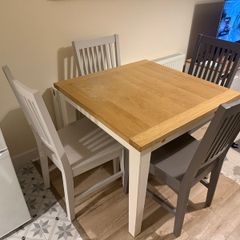 Oak table & chairs set