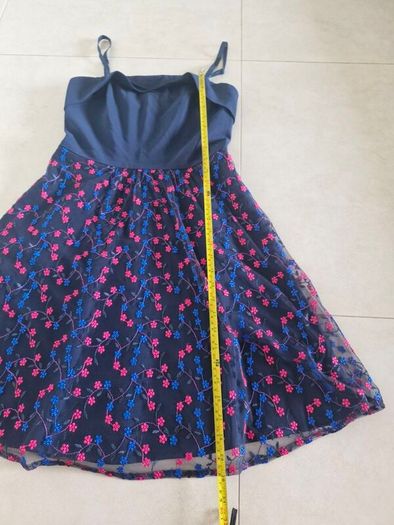 Orsay dress navy with blue and red/pink s. 38/10