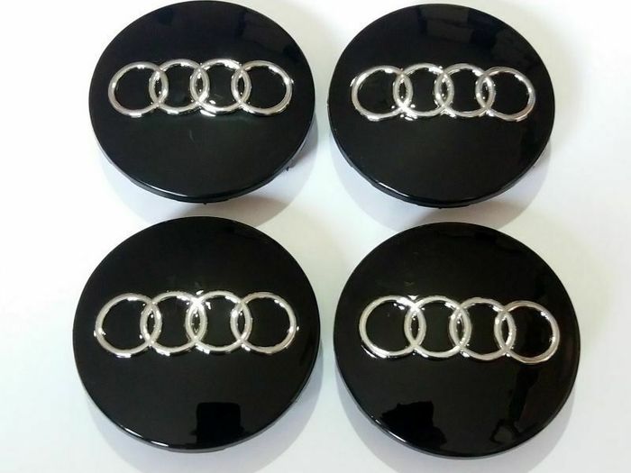 1 x Audi Alloy Wheel Centre Caps 61mm New Style Caps Black
