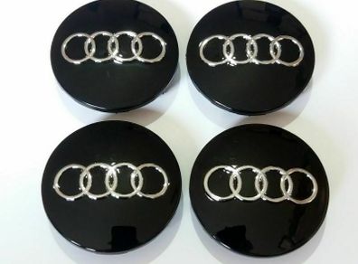 1 x Audi Alloy Wheel Centre Caps 61mm New Style Caps Black