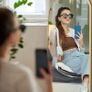 Full Length Mirrors Free Standing Floor Mirror Full Body Wall Mirror for Bedroom Living Room and Entrance, Arch Gold Frame, 147x44 CM Image 2
