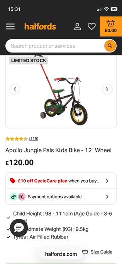 Apollo Kids Bike 12"