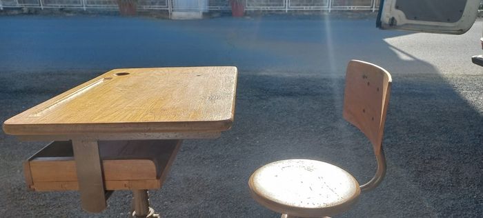 vintage kids school table