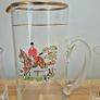 Vintage jug and four glasses with hunt scene Image 2