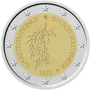 Finland 2 Euro Commemorative Coin 2022 - The Climate Research. Uncirculated.