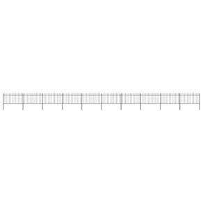 Garden Fence with Spear Top Steel 17x1 m Black