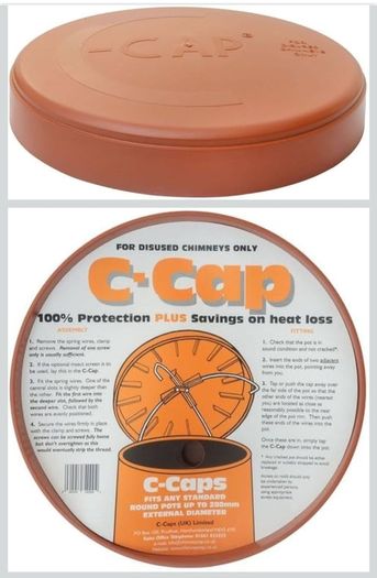 Disused chimney cap - terracotta