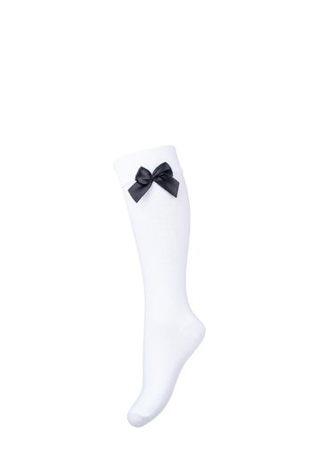 White children's knee socks with  bow