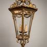 Large French Gilded Bronze Hall Lantern with Cut Glass Panels Image 2
