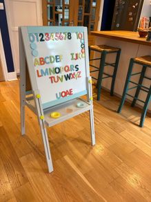 kids easel floor standing magnetic white and black board