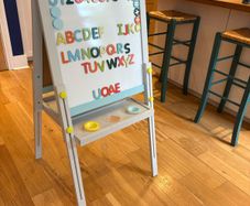 kids easel floor standing magnetic white and black board