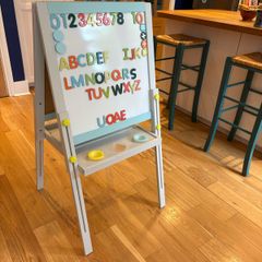 kids easel floor standing magnetic white and black board