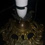 Beautiful Art Noveau blue glass and brass lamp Image 4