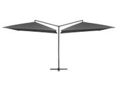 Double Parasol with Steel Pole 250x250 cm Anthracite