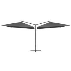Double Parasol with Steel Pole 250x250 cm Anthracite