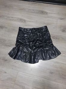 black leather look scrunched mini skirt from boohoo