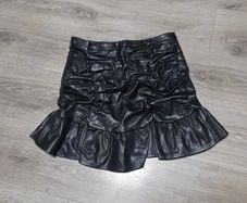 black leather look scrunched mini skirt from boohoo