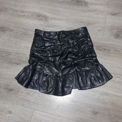 black leather look scrunched mini skirt from boohoo